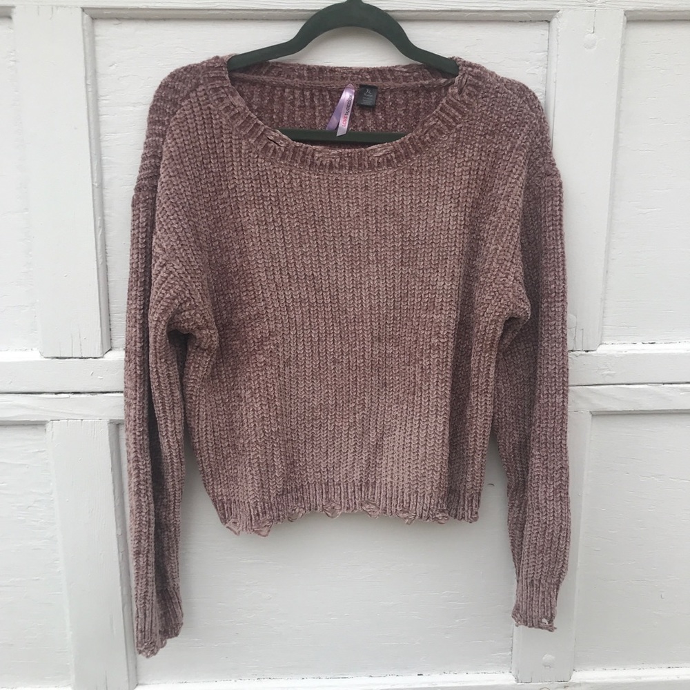 Love by Design Distressed Chenille Pullover